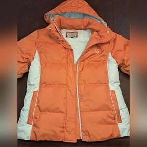 l.e.i. Orange Puff Coat With Hood Size L